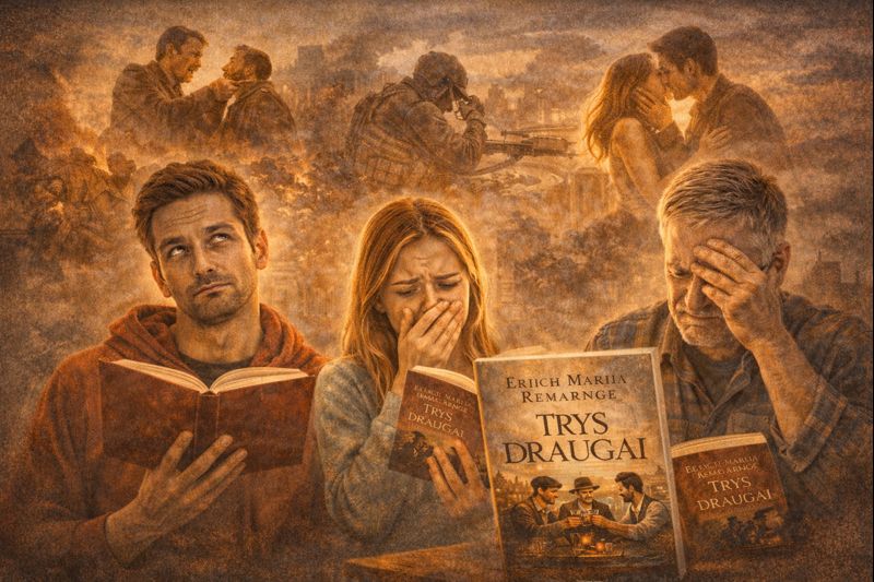 Skaitytojai, kuriems gali nepatikti E. M. Remarko romanas „Trys draugai“ – lėtas tempas, sudėtingos temos ir jautrus turinys