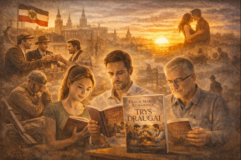 Skaitytojai, kuriems patiks E. M. Remarko romanas „Trys draugai“ – istorija, karas, meilė ir žmogaus vidiniai išgyvenimai