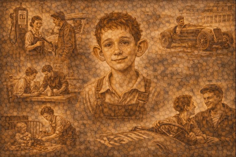 Trys draugai knygos aprašymas – Jupo portretas jaunas dirbtuvių mokinys, svajonės tapti lenktynininku ir augimas po karo