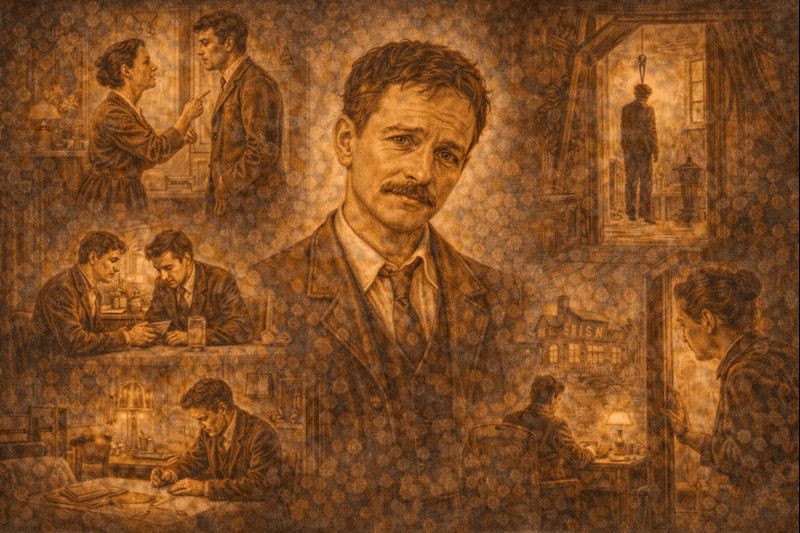 Trys draugai knygos aprašymas – pono Hasės portretas kuklus tarnautojas, baimė prarasti darbą ir tragiškas likimas