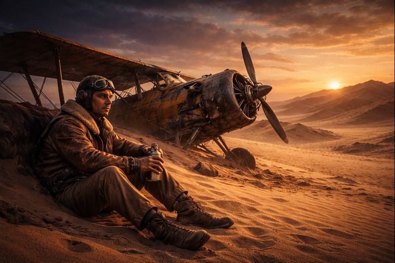 Antoine de Saint-Exupéry dykumoje po lėktuvo katastrofos – Mažojo princo pradžios biografinis kontekstas