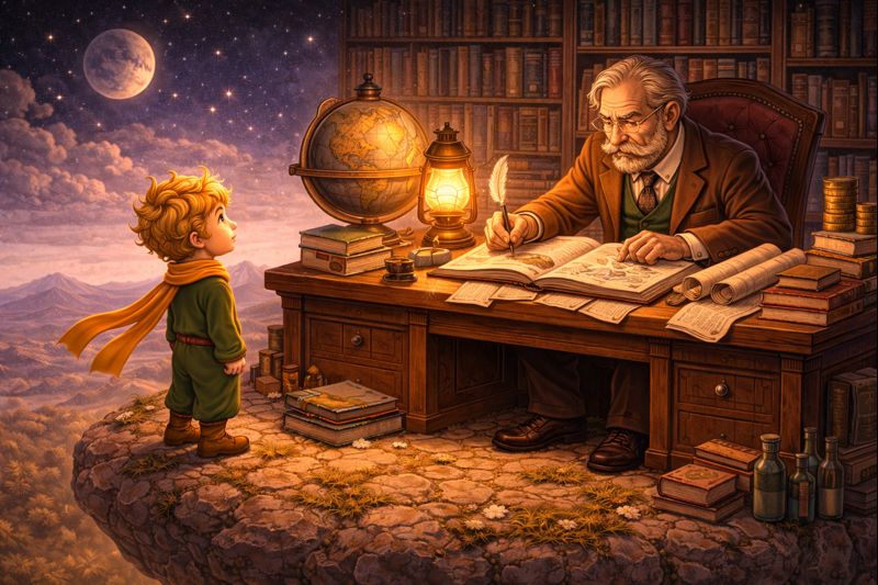 Geografas – simbolinis knygos „Mažasis princas“ veikėjas, rašantis didelėje knygoje