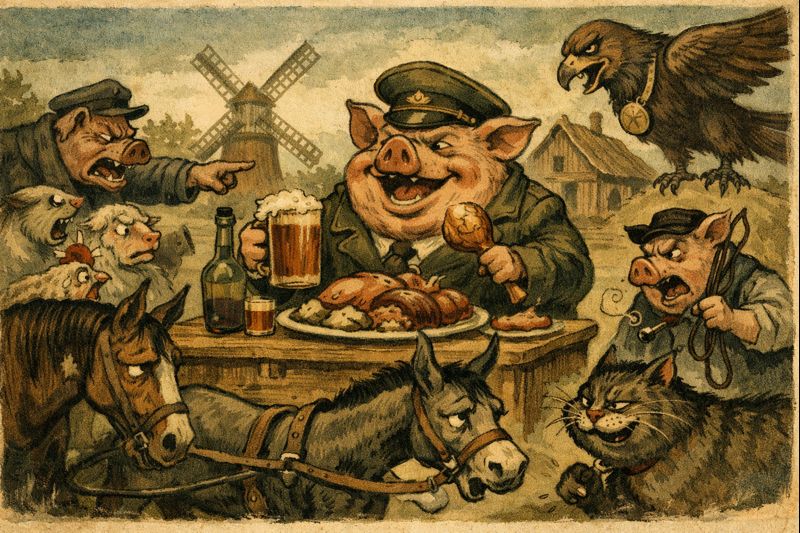 Gyvulių ūkis aktualumas šiandien – politinė satyra apie propagandą, valdžios piktnaudžiavimą ir visuomenės paklusnumą