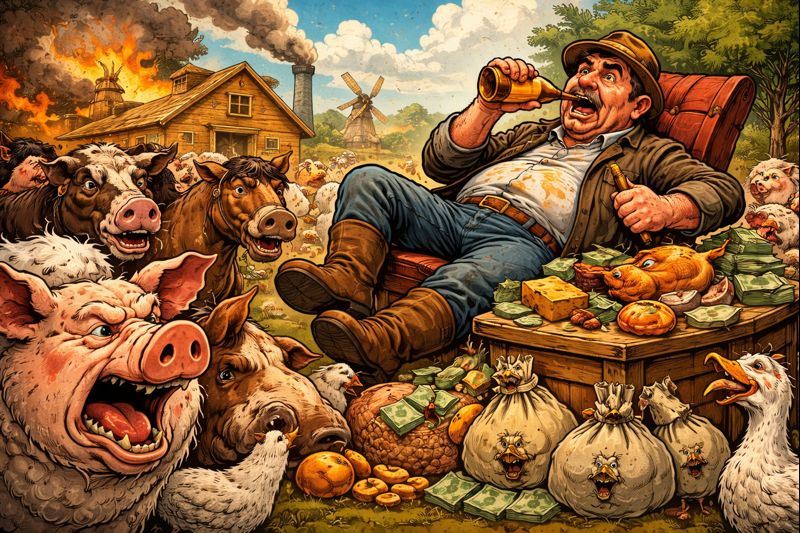 Gyvulių ūkis citatos apie revoliucijos idėją ir žmogaus tironiją