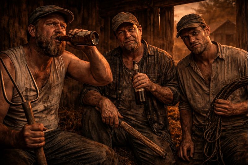 Gyvulių ūkis veikėjai - Džonso samdiniai