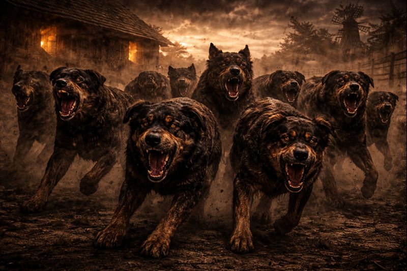 Gyvulių ūkis veikėjai - Napoleono šunys