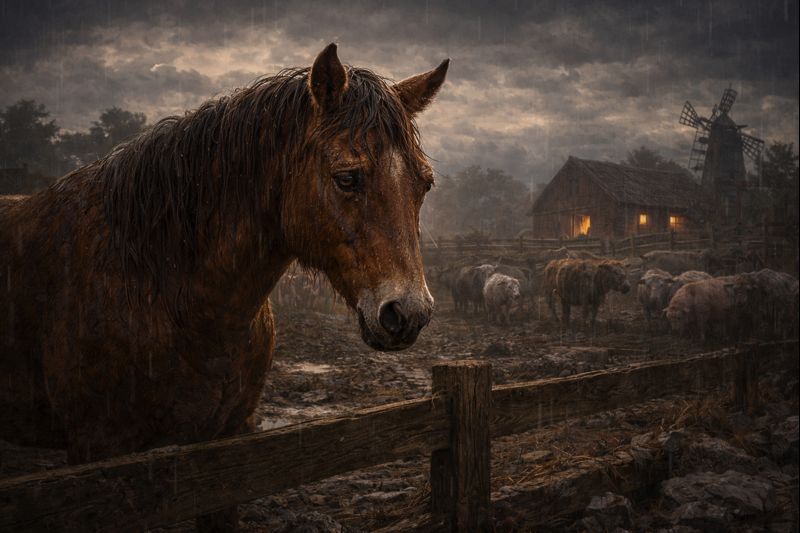 Gyvulių ūkis veikėjai - kumelė Kamanė