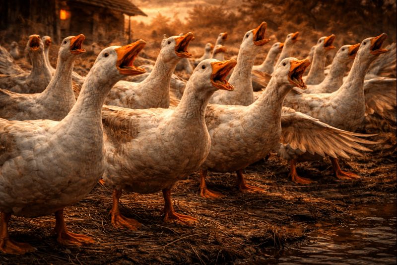 Gyvulių ūkis veikėjai - žąsys