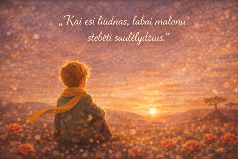 Mažasis princas citatos - Kai esi liūdnas, labai malonu stebėti saulėlydžius