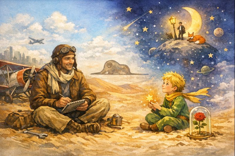 Lakūnas ir Mažasis princas dykumoje – suaugusiojo ir vidinio vaiko ryšio simbolis