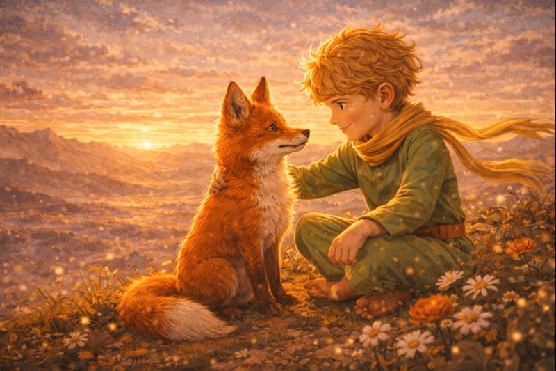 Mažasis princas ir lapė kuria draugystės ryšį – prisijaukinimo, kantrybės ir artumo simbolis