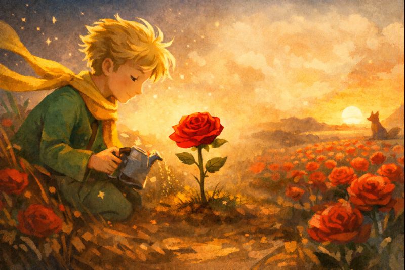 Mažasis princas ir rožė meilės, atsakomybės ir ryšio prasmė