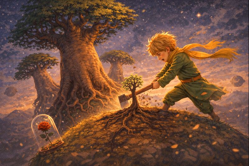 Mažasis princas kovoja su baobabu