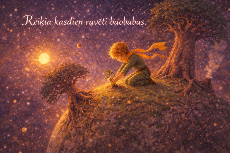 Mažasis princas citatos - Reikia kasdien ravėti baobabus