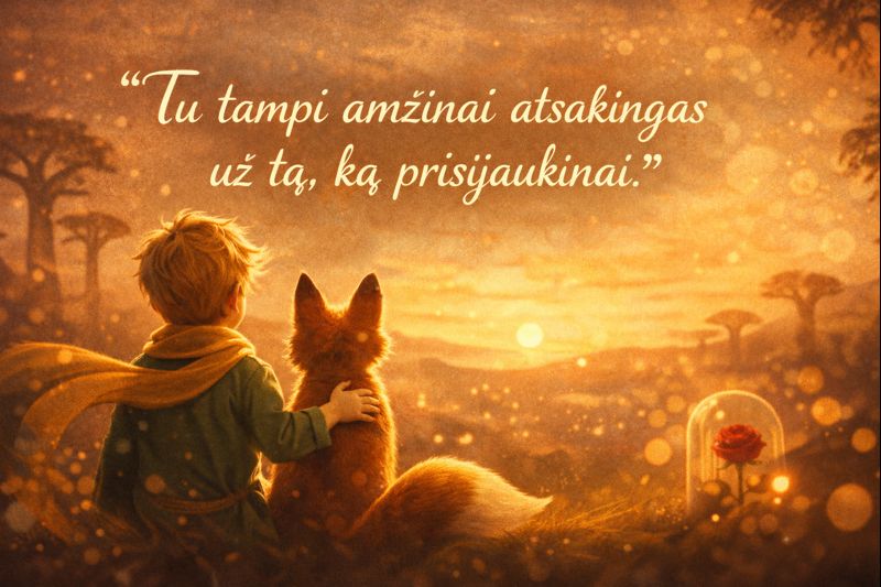 Mažasis princas citatos - Tu tampi amžinai atsakingas už tą, ką prisijaukinai