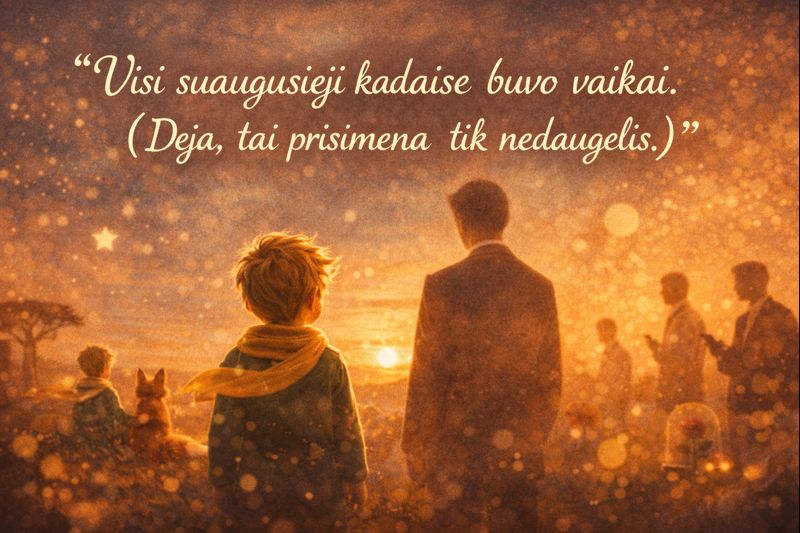 Mažasis princas citatos - Visi suaugusieji kadaise buvo vaikai. (Deja, tai prisimena tik nedaugelis.)