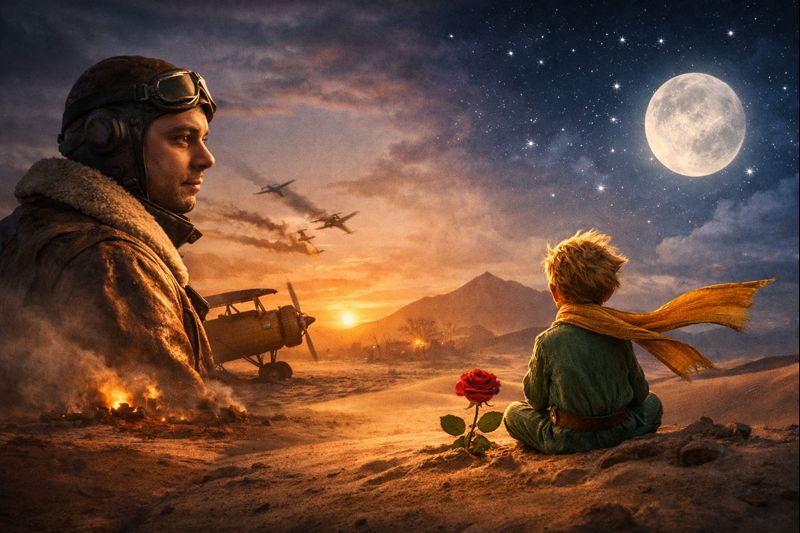 „Mažasis princas ir autoriaus biografija kaip Antoine’o de Saint-Exupéry gyvenimas atsispindi knygoje