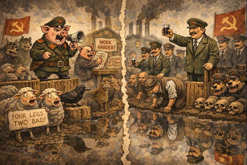 Gyvulių ūkio diktatūra ir Sovietų Sąjungos diktatūra – politinė alegorija