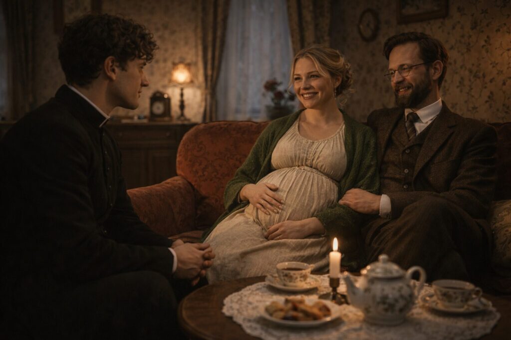 „Altorių šešėly“ siužetas II dalis „Eina gyvenimas“ – Liudas Vasaris svečiuojasi pas Brazgius, Liucija jau nėščia