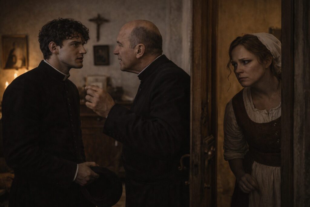 „Altorių šešėly“ siužetas II dalis „Eina gyvenimas“ – apkalbos po kalėdojimo ir Liudo Vasario konfliktas su klebonu