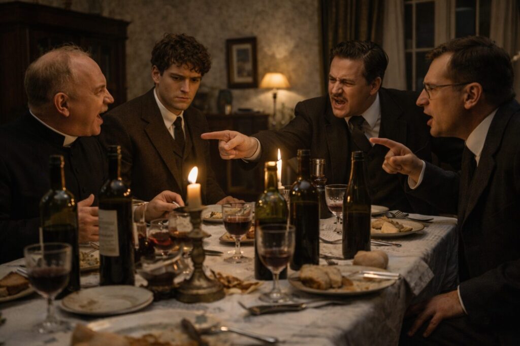 „Altorių šešėly“ siužetas III dalis „Išsivadavimas“ – Liudo Vasario susitikimas pas Meškėną ir atsisakymas laikyti mišias