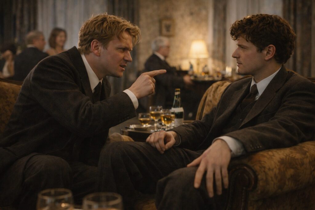 „Altorių šešėly“ siužetas III dalis „Išsivadavimas“ – Naujųjų metų vakaras pas Auksę Indrulio konfliktas su Liudu Vasariu ir viešas kunigystės pažeminimas