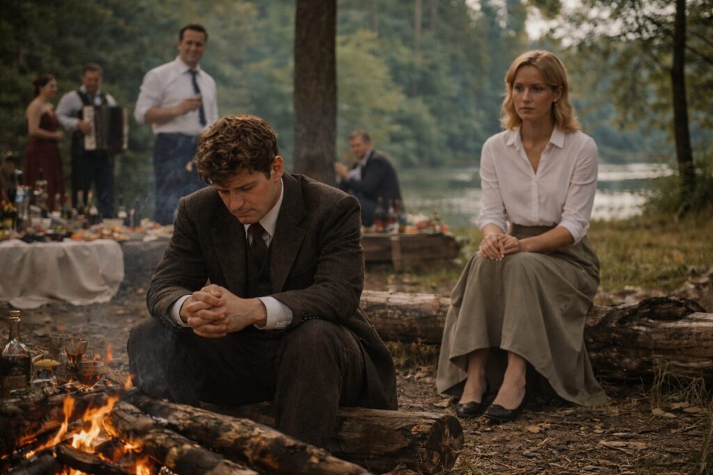 „Altorių šešėly“ siužetas III dalis „Išsivadavimas“ – Sekminių iškyla Liudas Vasaris ir Auksė Gražulytė Nemuno pakrantėje, moralinis lūžis ir dvilypumo krizė