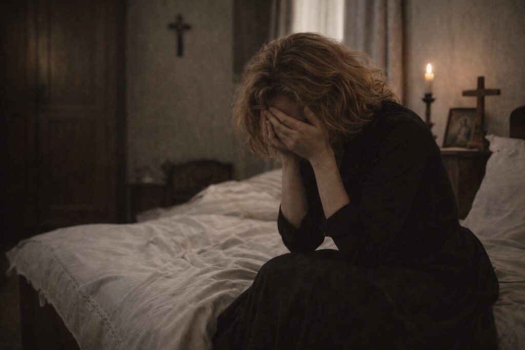 „Altorių šešėly“ siužetas III dalis „Išsivadavimas“ – gedinti Liucija Glaudžiuvienė po sūnaus Vytuko mirties, vidinis palūžimas ir vienatvė