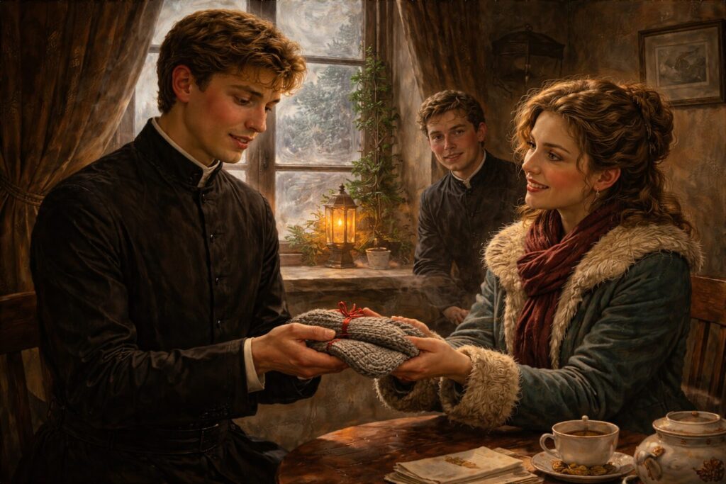 „Altorių šešėly“ siužetas I dalis „Bandymų dienos“ – Liucės vizitas seminarijoje, dovana ir Liudo Vasario vidinis konfliktas