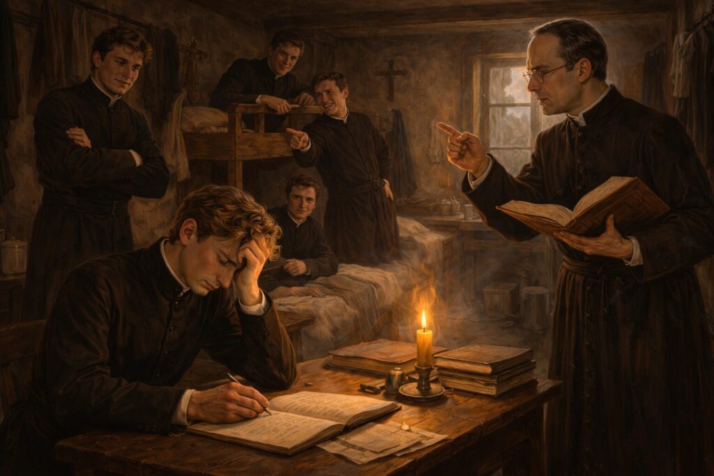 „Altorių šešėly“ siužetas I dalis „Bandymų dienos“ – Liudo Vasario trečiasis kursas, lenkų spaudimas ir moralinės teologijos išbandymas