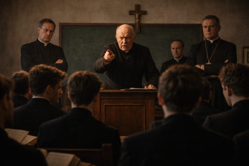 „Altorių šešėly“ siužetas I dalis „Bandymų dienos“ – konfliktai dėl lietuvybės kunigų seminarijoje